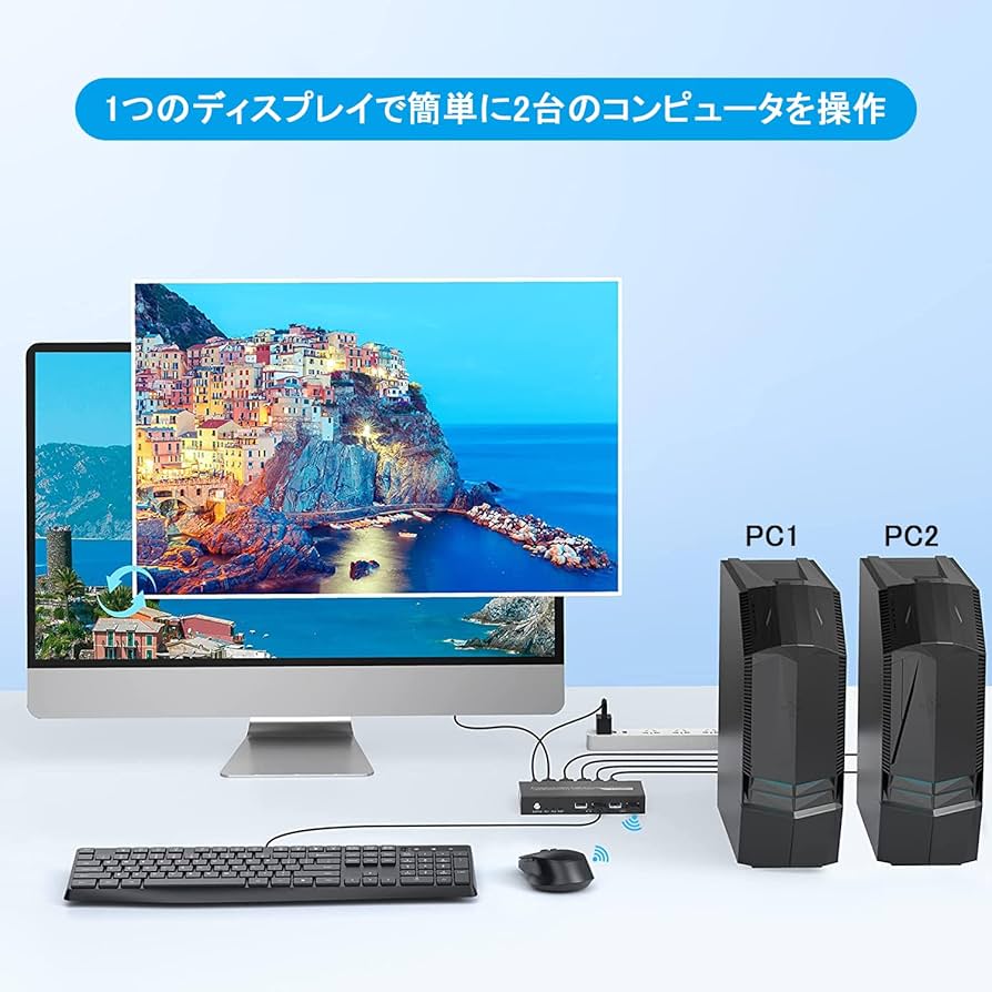 ✨即購入ok✨デュアルモニター HDMI KVM 切替器 4K@60Hz Amazon.co.jp: 4 ポートUSB HDMI デュアル モニター KVMスイッチ